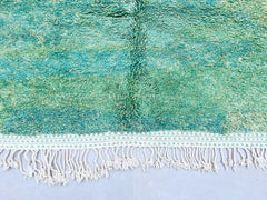 Custom Moroccan Rug - Handwoven Boujaad Berber Carpet - Green Bohemian Design - Perfect for Home Decor