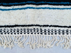 Authentic Moroccan Rug - Black Boujaad Wool Carpet - Handmade Berber Rug - Custom Size for Bohemian Decor