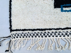 Authentic Moroccan Rug - Black Boujaad Wool Carpet - Handmade Berber Rug - Custom Size for Bohemian Decor