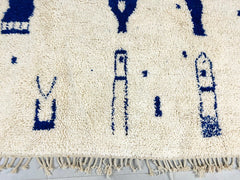 Custom Blue Moroccan Wool Rug – Boho Chic Tribal Design