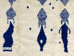 Custom Blue Moroccan Wool Rug – Boho Chic Tribal Design