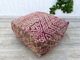 Orange silk pillow, Moroccan Sabra cushion, handmade cactus silk pillow, Berber Sabra cushion, Pillow Throw, Moroccan Lumbar Sabra Cushion