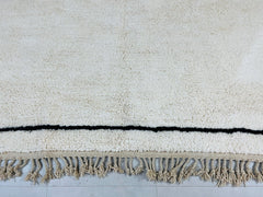 Black Line Beniourain Handmade Wool Rug, Moroccan Rug, Cream Boujaad Rug, Custom Berber Rug, Large Area Rug