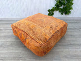 Moroccan floor pouf, Moroccan Foot Stool Ottoman, Yoga Meditation Cushion, Moroccan Handmade Pouf Wool, Beni Ourain Square Pouf