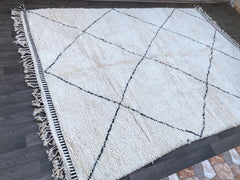 Diamonds Handmade Vintage Moroccan Berber Rug – Authentic Wool Boho Carpet