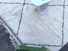 Diamonds Handmade Vintage Moroccan Berber Rug – Authentic Wool Boho Carpet