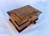 13"×9" Handmade Thuya Burl Wood Jewelry Box – Wooden Chest Organizer, Unique Luxury Jewelry Storage