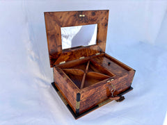 13"×9" Handmade Thuya Burl Wood Jewelry Box – Wooden Chest Organizer, Unique Luxury Jewelry Storage
