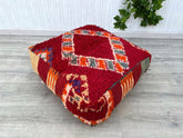 UNIQUE Pouf Moroccan ,Boujad Pouf Multi Color Amazing ,Yoga meditation ,Moroccan Floor Cushion ,Vintage Kilim Pouf.