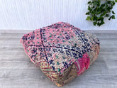 Boho Moroccan Floor Cushion – Unique Kilim Pouf for Stylish Decor