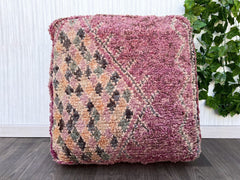 Moroccan Boho pouf, Moroccan Boho Stool Ottoman, Vintage Cushion, Moroccan Handmade Pouf Wool, Outdoor Furniture Pouf, berber pouf