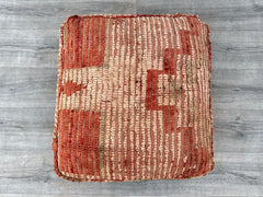 20X20 X7 Unique Bohemian Floor Sofa, Handmade Poufs ,Wool kilim pouf, Vintage Moroccan Pouf Cover, Pouf, Moroccan Berber pouf