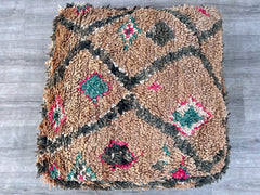 Moroccan Pouf Cover – Vintage Kilim Cushion for Indoor & Outdoor
