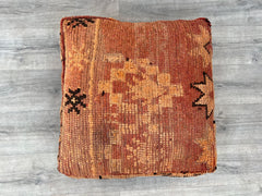 Moroccan-Punk Pouf - Studded Leather + Tartan Kilim, Edgy Rebellion Meets Tribal Tradition