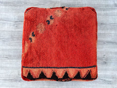 Red and orange cactus silk cushion, Sabra cushion, Moroccan cushion, boho cushion, red decorative cushion, Berber cushion.