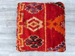 Moroccan pouf, wool pouf, Kilim pouf, berber pouf, footstool, pet bed, 60x60x20 cm pouf