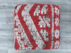 Moroccan Kilim Pouf, Floor Pouf, Vintage Moroccan Ottoman Square Pouf, Yoga Meditation Cushion, Outdoor colorful Kilim Pillows, Berber poufs