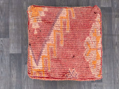 moroccan pouf, kilim pouf, berber pouf, wool pouf, handmade pouf, 60x60x20 CM pouf