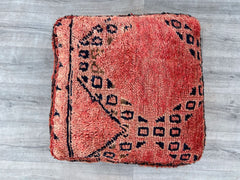 Moroccan Summer Pouf - Tropical Kilim Patterns, Pineapple & Palm Motifs, Poolside Boho Vibes