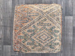 Orange Square Moroccan Pillows, Aka Cactus Silk Pillow - Authentic Moroccan Decor, Luxurious Home Accent