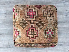 moroccan wool pouf, berber pouf, pouf , 60x60x20 cm pouf, kilim pouf, ottoman pouf