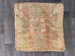 moroccan wool pouf, berber pouf, kilim pouf, 60x60x20 cm pouf