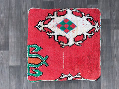 moroccan wool pouf, berber pouf, kilim pouf, ottoman pouf, 60x60x20 cm pouf