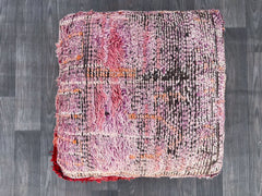 Vintage Moroccan Rug Pouf - Repurposed Kilim Ottoman, Eco-Friendly Floor Cushion, Unique Boho Decor, Handmade from Antique Rugs