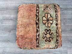 Moroccan Industrial Pouf - Distressed Leather + Iron Studs, Urban Loft Aesthetic, Gender-Neutral Design