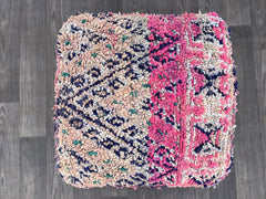 moroccan wool pouf, berber pouf, kilim pouf, 60x60x20 cm pouf