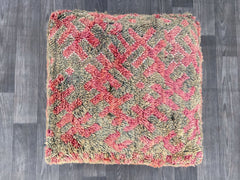 moroccan pouf, wool pouf, berber pouf, handcrafted pouf, maroon pouf