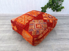 FREE SHIPPING 24x24 Moroccan Handmade Pouf Wool Berber Rug Floor Cushion Square Ottoman Floor Pillow Footstool Seat Cushion Pad