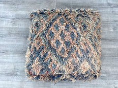 Moroccan vintage pouf, Berber floor cushion, seat cushion made of 100% wool, vintage floor cushion with Berber pattern