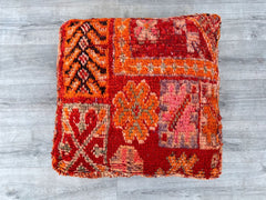 moroccan wool pouf, berber pouf, kilim pouf, 60x60x20 cm pouf