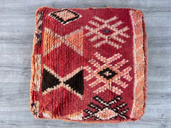 Handmade Moroccan Pouf – Vintage Kilim Floor Cushion, Indoor & Outdoor