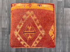 Moroccan Ottoman Outdoor Chair , 20X20X7 in Colorful Morocco Kilim Pouf, Floor Cushion, Square Bohemian Pouf, Furniture Moroccan Pouf