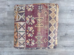 Moroccan leather pouf Moroccan Handmade, home decor accent , living room, home design, ideas, authentic artisan crafted brown pouf.