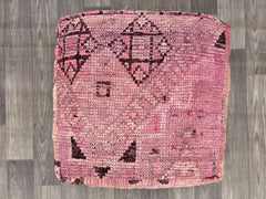 Moroccan Pouf with Hemp Cover - Sustainable Boho Design, Biodegradable Materials, Earthy Neutral Tones