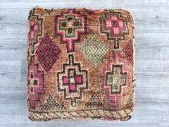 Designer Moroccan Pouf - Collaboration with [Famous Designer Name], Exclusive Geometric Patterns, Museum-Worthy Art