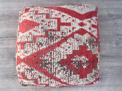 Moroccan Pouf for Cats - Mini Kilim Bed, Organic Wool, Feline-Friendly Boho Decor (Matching Human Pouf Available)