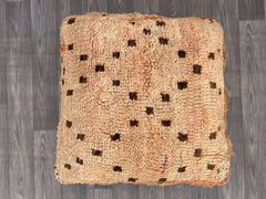 Moroccan Winter Pouf - Faux Fur Topper, Snowflake Berber Patterns, Cozy Seasonal Floor Cushion