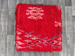 Moroccan Pouf as Pet Bed - Extra-Large Wool Cushion, Washable Cover, Boho Chic Dog Bed, Handmade for Comfort
