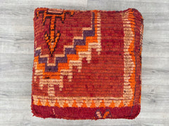 Set of Moroccan Wool Poufs - Handwoven Beni Ourain Style, Boho Chic Floor Cushions, Washable Wool, Perfect for Living Room or Outdoor Use