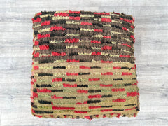 Moroccan Pouf x [Local Artist] Collab - One-of-a-Kind Hand-Painted Design, Signed Art Piece, Supports Local Craftsmanship