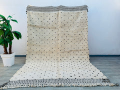 215x315 cm = 7.1 x 10.3 Black Dots Authentic Beni Ourain & Moroccan Berber Rugs – Handmade Luxury