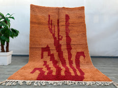 193x296 cm = 6.3 x 9.7 Handmade Moroccan Berber Rug – Authentic Beni Ourain Wool Carpet