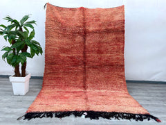 188x268 cm = 6.2 x 8.8 Antique Moroccan Boujad Rug – Vintage Berber Tribal Carpet – Handmade Wool