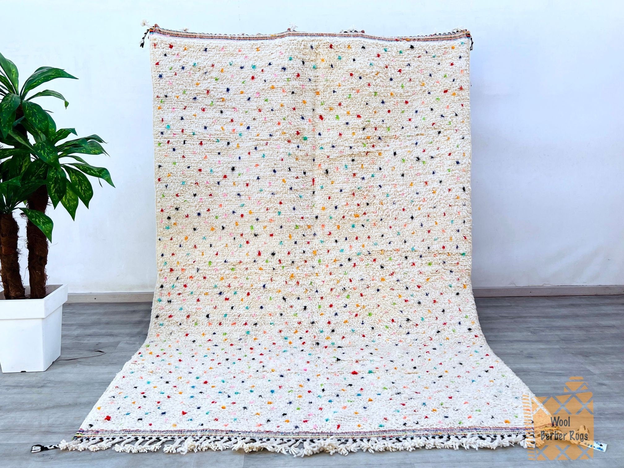 Transform your space with this Berber Moroccan Rug. Made from authentic Kilim fabric, it features a traditional Rug, perfect for adding a cultural touch to your home. Whether used as extra seating, a Rug, or a decorative accent, this Rug will instantly elevate your decor.