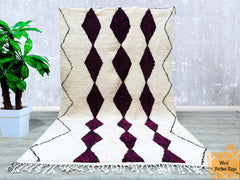 206 x 322 cm = 6.8 x 10.6 ft Diamonds Gorgeous Beni Ourain Rug, Green And Beige Rug, Emerald Green Rug, woven rug, green wool Beniourain Carpet, Unique Geometric Rug