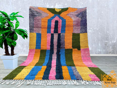 210 x 297 cm = 6.9 x 9.7 ft Colorful Beni Ourain rug , Style Moroccan Rug , Custom Beni Ourain rug , Handmade Moroccan rug , White Moroccan Rug , Custom rug, Soft wool rug